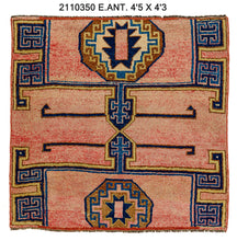 4x4 Old & Vintage Turkish Area Rug