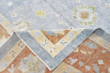 12x18 Gray Blue Modern Oushak Area Rug