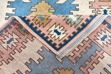 3x12 Blue Vintage Turkish Runner Rug