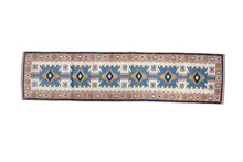 3x12 Blue Vintage Turkish Runner Rug