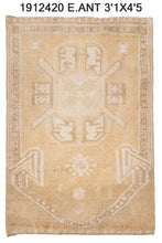 3x4 Old & Vintage Tukish Area Rug