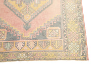4x5 Yellow Vintage Turkish Area Rug