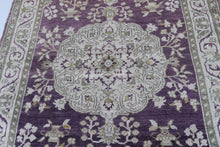 4x6 Purple & Wheat Vintage Turkish Area Rug