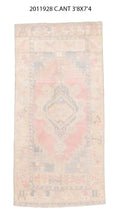 4x7 Old& Vintage Turkish Area Runner Rug