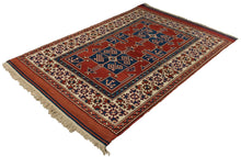 5x7 Red Vintage Turkish Area Rug