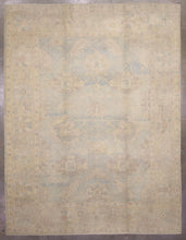 9x12 Blue Modern Oushak Area Rug