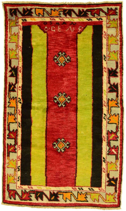 2x4 Red Vintage Turkish Area Rug
