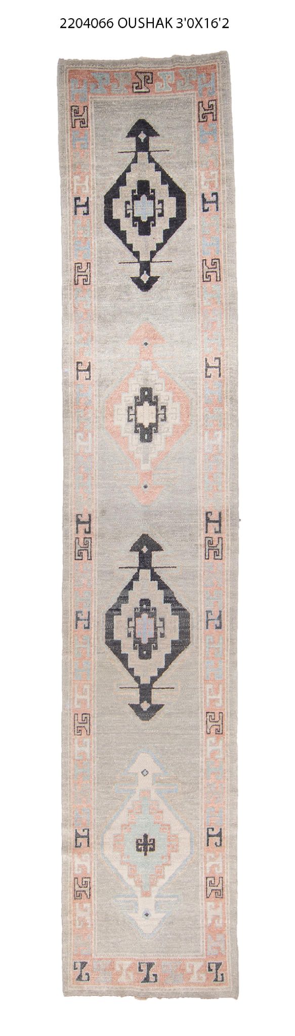 3x16 Modern Oushak Area Runner Rug