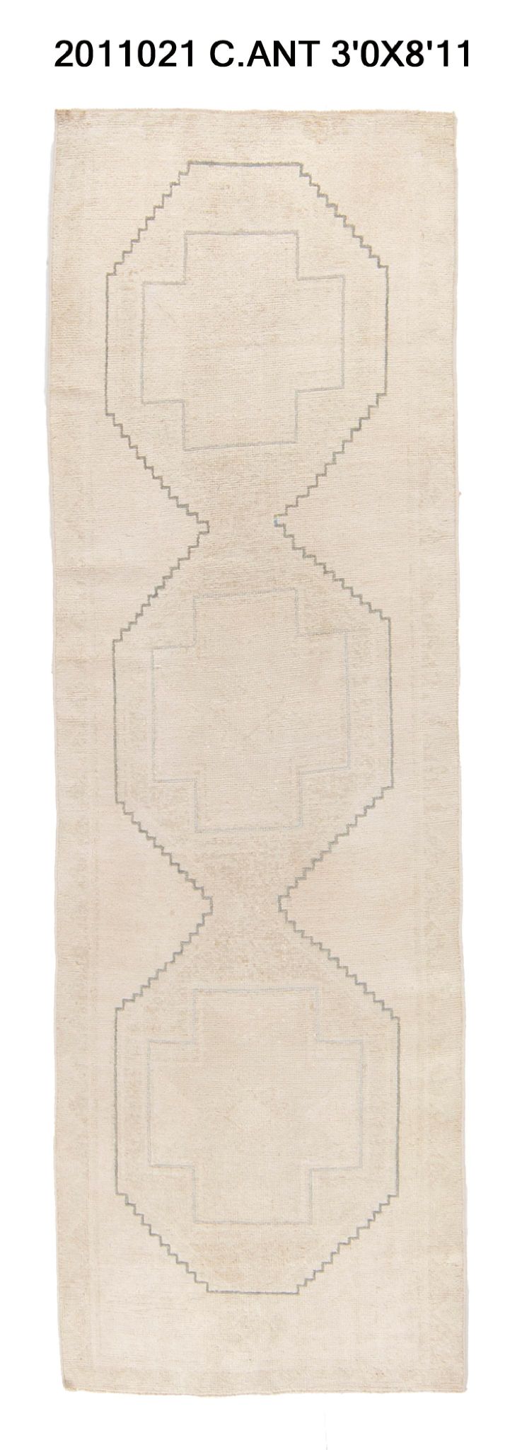 3x9 Old & Vintage Turkish Area Runner Rug