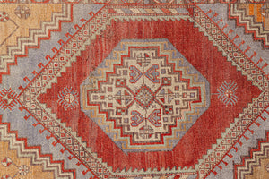 3x5 Red Vintage Turkish Area Rug