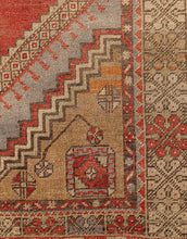 3x5 Red Vintage Turkish Area Rug