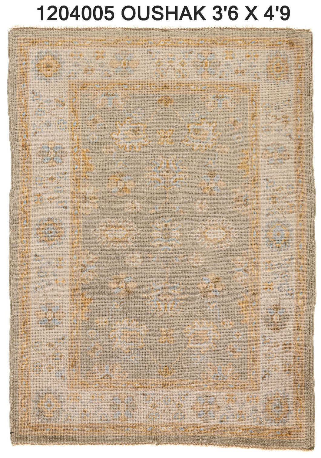 3x5 Sage Green & Beige Modern Oushak Area Rug