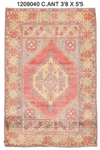 3x5 Pink Old & Vintage Turkish Area Rug