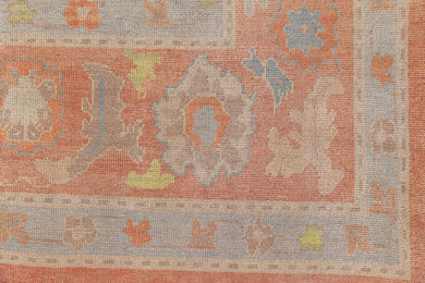 10x15 Apricot,ivory&blue Modern Oushak Area Rug