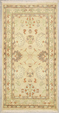 3x6 Wheat & Light Brown New Oushak Area Rug