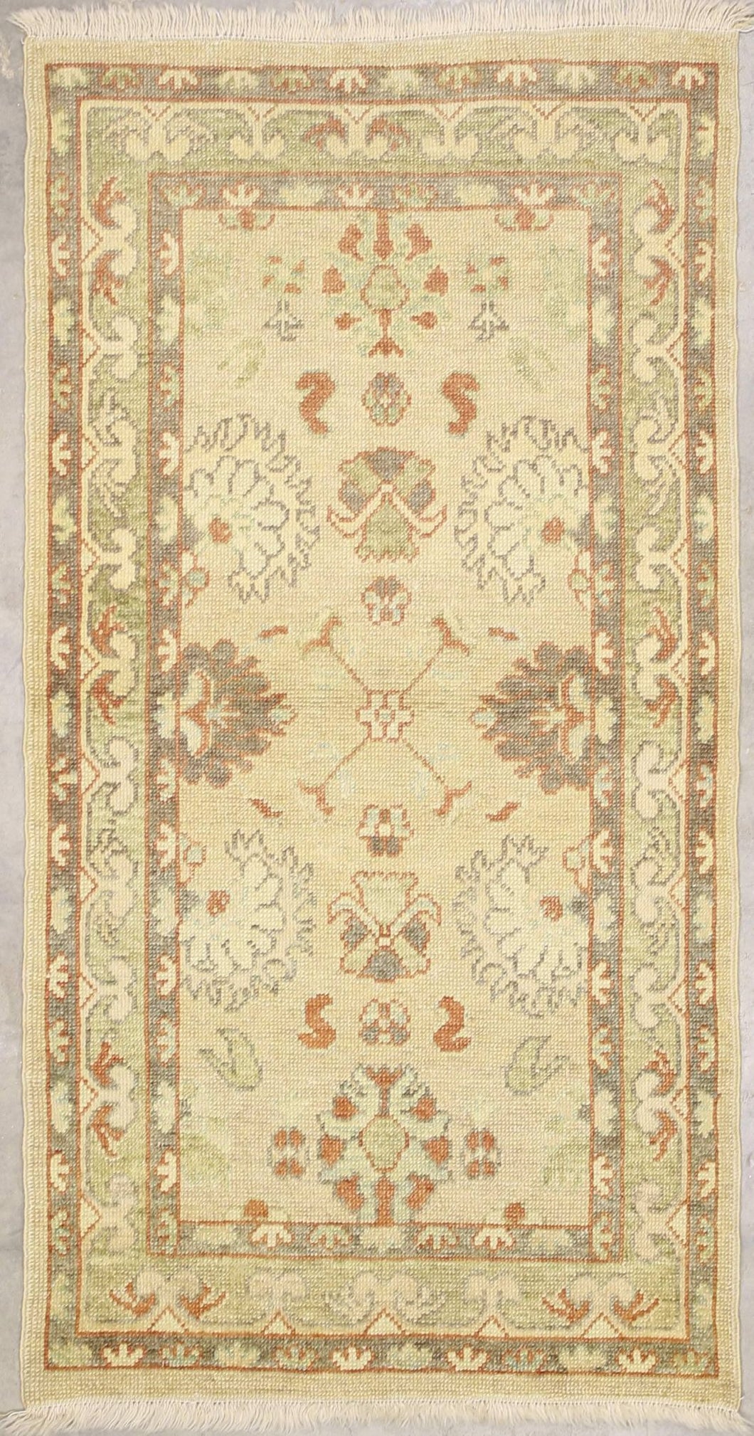 3x6 Wheat & Light Brown New Oushak Area Rug