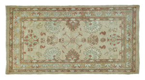 3x6 Wheat & Light Brown New Oushak Area Rug