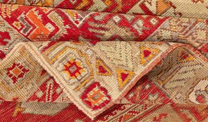 4x12 Red Vintage Turkish Runner Rug