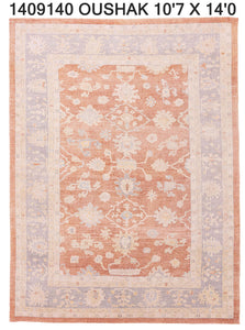 10x14 Red Oushak Area Rug