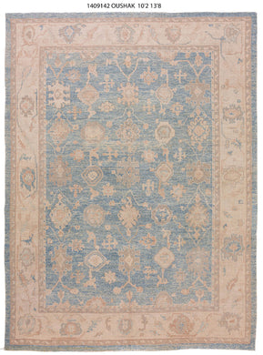 10x14 Blue Modern Oushak Area Rug