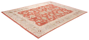 9x11 Red Modern Oushak Area Rug