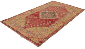 5x10 Red Old & Vintage Turkish Area Rug