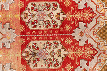 4x5 Red Vintage Turkish Area Rug