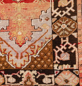 4x5 Red Vintage Turkish Area Rug