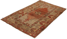 3x5 Red Vintage Turkish Area Rug