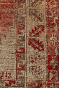 3x5 Red Vintage Turkish Area Rug