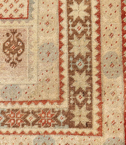 4x6 Indian Red & Ivory Old & Vintage Turkish Area Rug