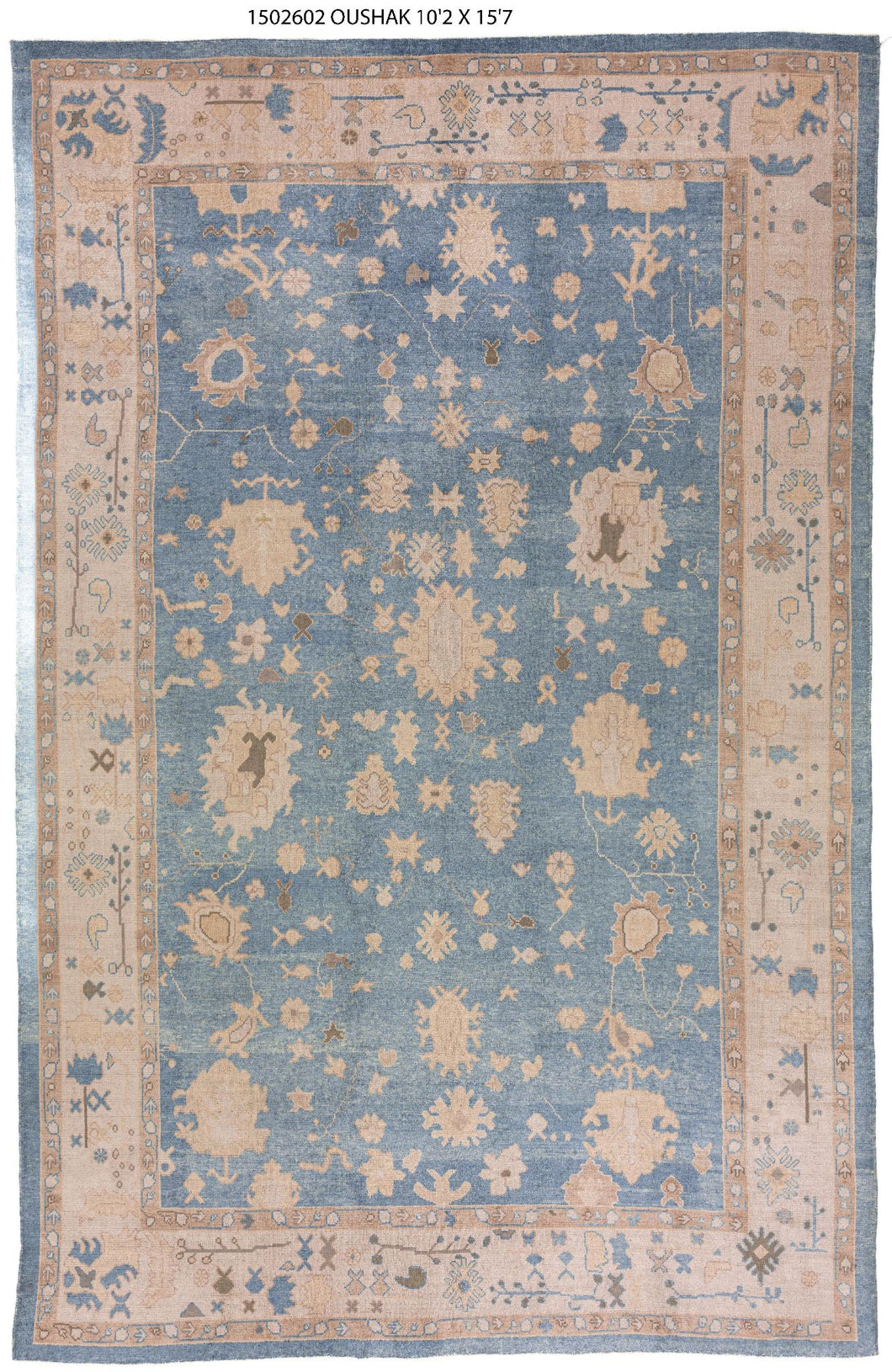 10x16 Blue Modern Oushak Area Rug