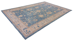 10x16 Blue Modern Oushak Area Rug