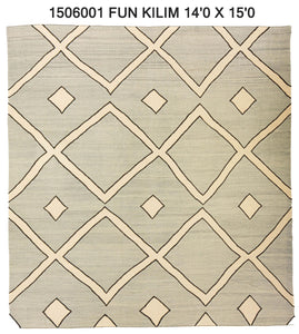 14x15 Old & Vintage Turkish Area Runner Rug