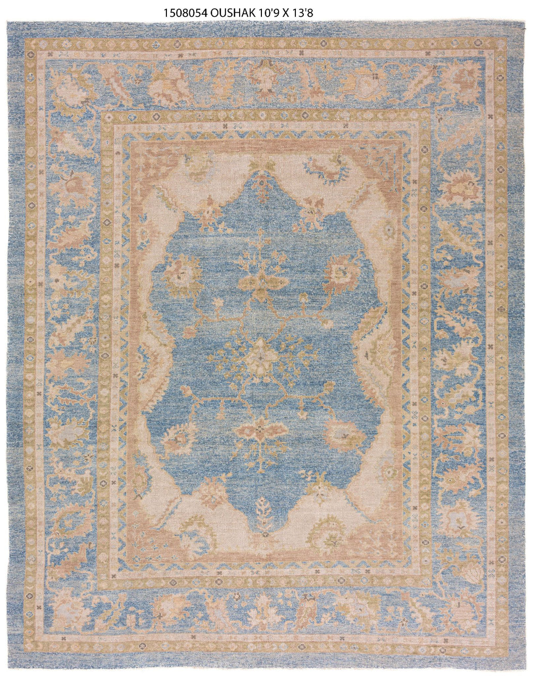 11x14 Blue Modern Oushak Area Rug