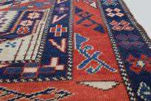 3x5 Red Vintage Turkish Area Rug