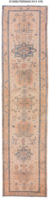 3x14 Colorful Vintage Turkish Runner Rug