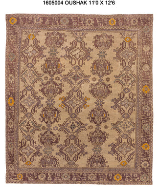 10x12 Colorful Vintage Oushak Area Rug