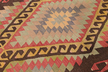 4x4 Colorful Vintage Turkish Area Rug
