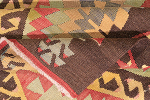 4x4 Colorful Vintage Turkish Area Rug