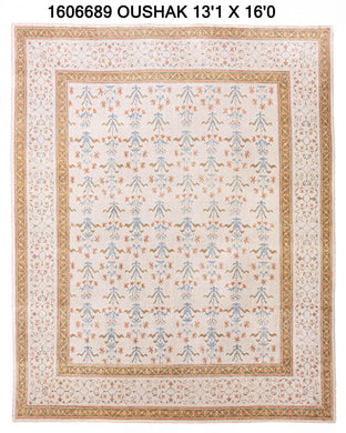 13x16 Beige Modern Oushak Area Rug