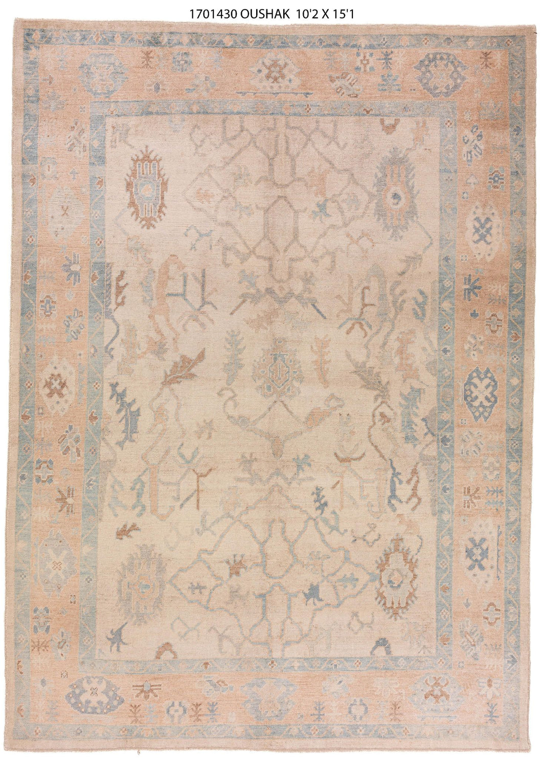 10x14 Beige Softl Modern Oushak Area Rug