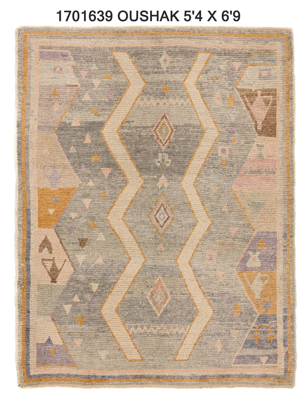 5x7 Green Modern Oushak Area Rug