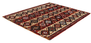 5x7 Red Vintage Turkish Area Rug