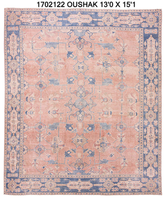 13x15 Colorful Vintage Oushak Area Rug