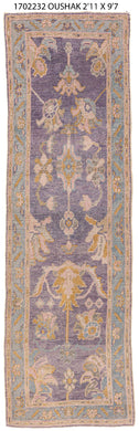 3x10 Blue Modern Oushak Runner Rug