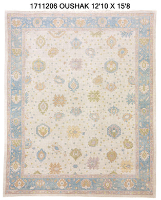 13x16 Beige Modern Oushak Area Rug