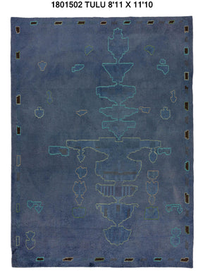 9x12 Blue Modern Turkish Area Rug