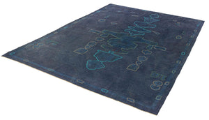 9x13 Blue Modern Turkish Area Rug