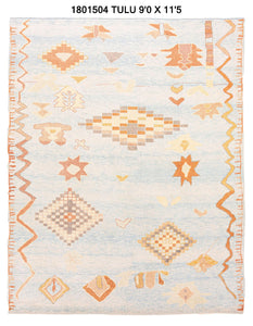 9x12 Blue Modern Turkish Area Rug